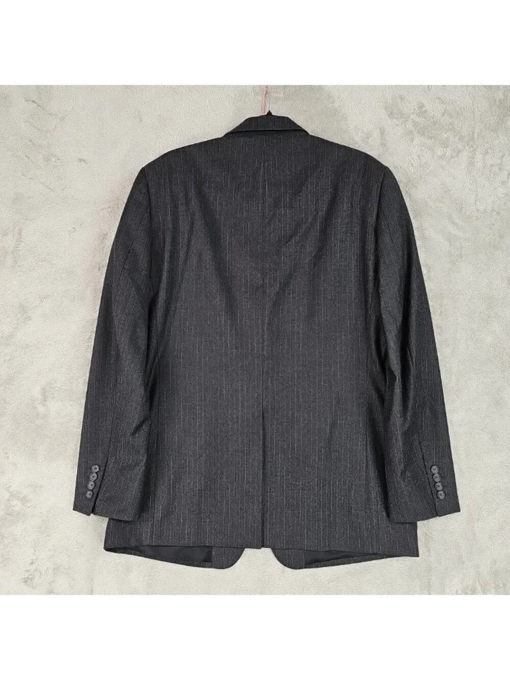 Banana Republic Suit Jacket Mens 42R Gray Pinstripe Wool Two Button Made Turkey